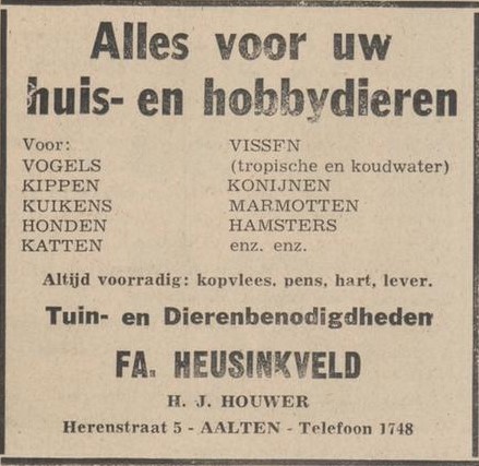 Fa. Heusinkveld, Herenstraat 5, Aalten - Nieuwe Winterswijksche Courant, 29-08-1975