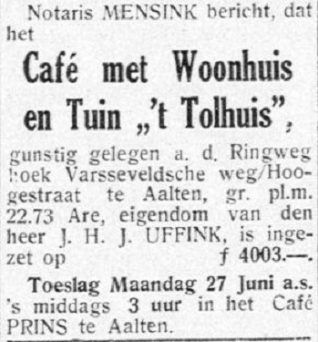 Tolhuis, Graafschapbode, 15 juni 1934