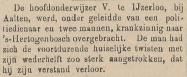 Hoofdonderwijzer V. te IJzerlo - De Zuid-Willemsvaart, 30-09-1885