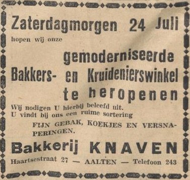 Bakkerij Knaven, Aalten - De Graafschapper, 22-07-1948