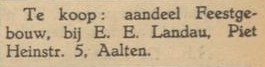 E.E. Landau - Aaltensche Courant, 09-05-1941