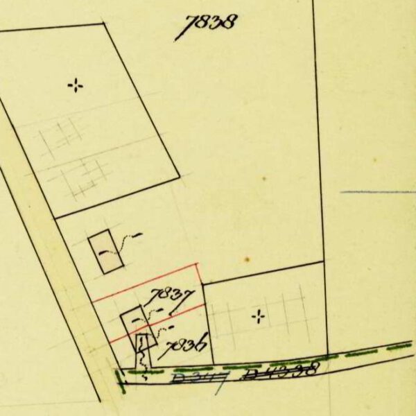 Polstraat 47-49, Aalten - Fragment kadastrale kaart, 1955