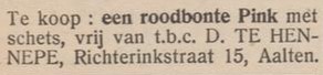 Richterinkstraat 15, Aalten (Te Hennepe) - De Graafschapper, 20-04-1939