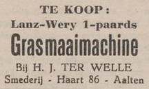 Smederij Ter Welle, Haart - Aaltensche Courant, 25-05-1948
