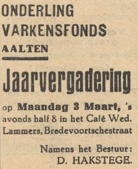 Café Lammers - Aaltensche Courant, 28-02-1941