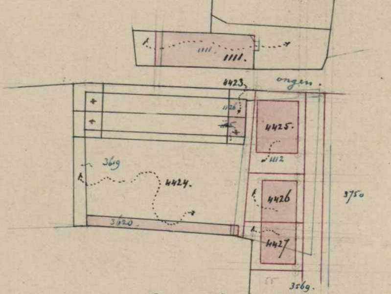 Haartsestraat 20, Aalten - Fragment kadastrale kaart, 1891