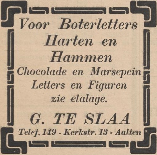 Kerkstraat 13, Aalten (Te Slaa) - Aaltensche Courant, 04-12-1936