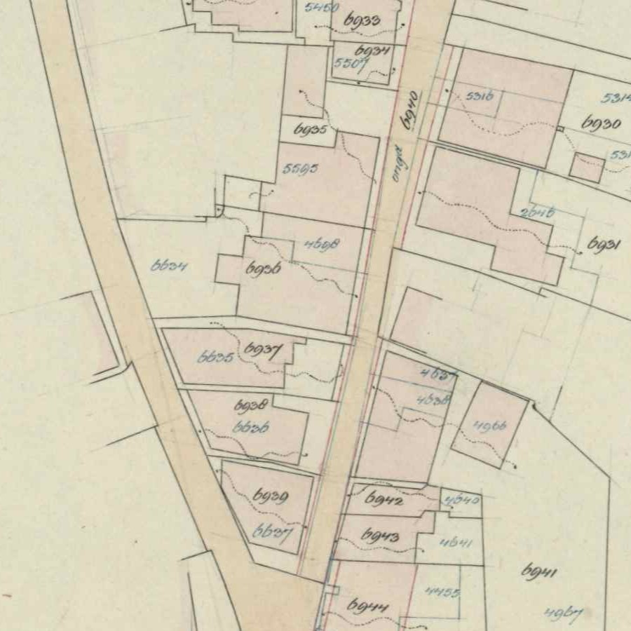 Kerkstraat, Aalten - Fragment kadastrale kaart, 1937