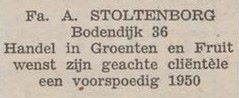 Stoltenborg, Bodendijk 36, Aalten - Aaltensche Courant, 30-12-1949