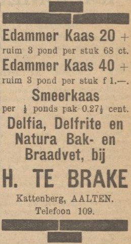 H. te Brake, Kattenberg, Aalten - Aaltensche Courant, 31-01-1933
