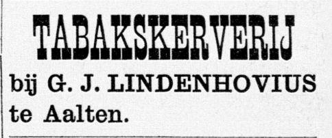 Tabakskerverij, Lindenhovius Aalten - Graafschapbode, 16-09-1882