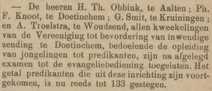 H. Th. Obbink - Nieuwe Vlaardingsche Courant, 18-11-1896