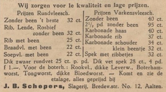 Slagerij Schepers - Aaltensche Courant, 14-02-1936