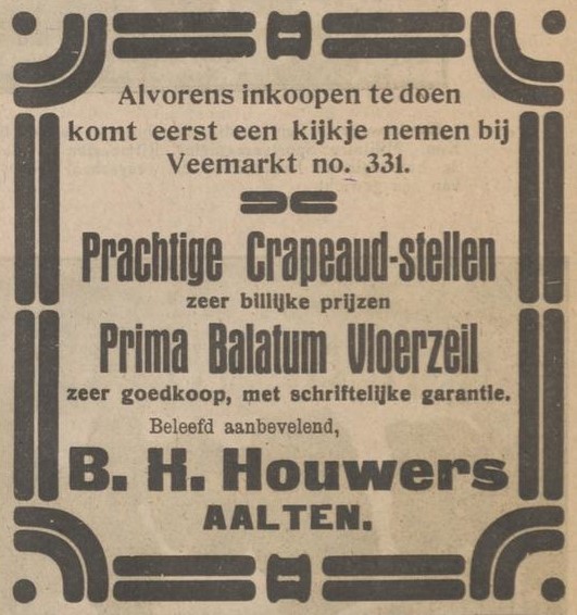 B.H. Houwers, Veemarkt - Aaltensche Courant, 11-04-1930