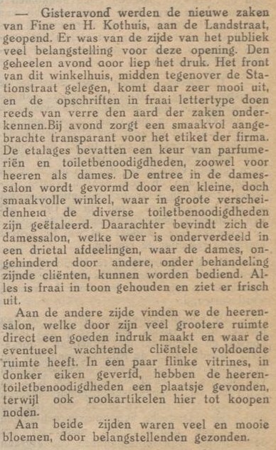 Opening Kothuis, Landstraat - Aaltensche Courant, 18-10-1929
