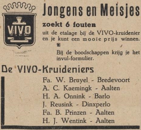 VIVO-kruideniers - Aaltensche Courant, 28-11-1947