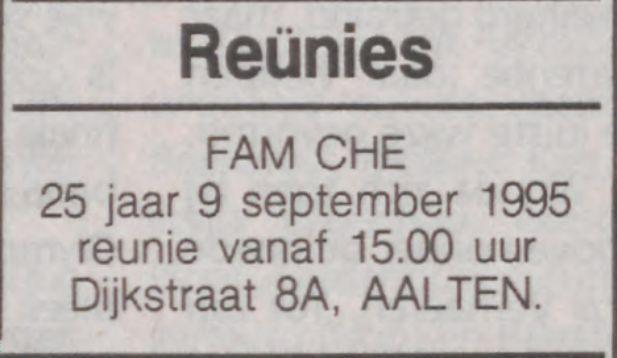 Reünie Fam Che, 09-09-1995