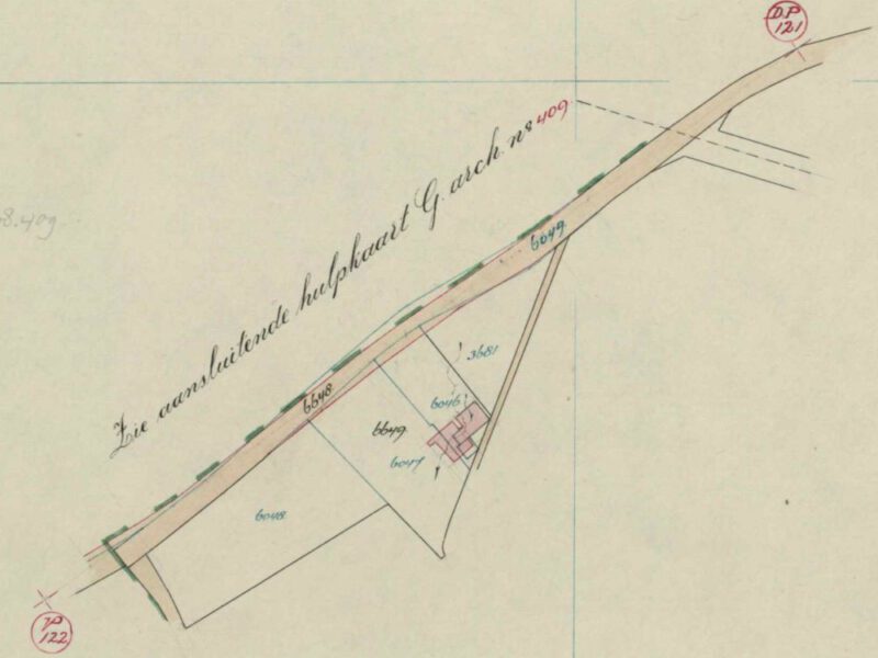 Sondernweg 1, Lintelo - Fragment kadastrale kaart, 1935