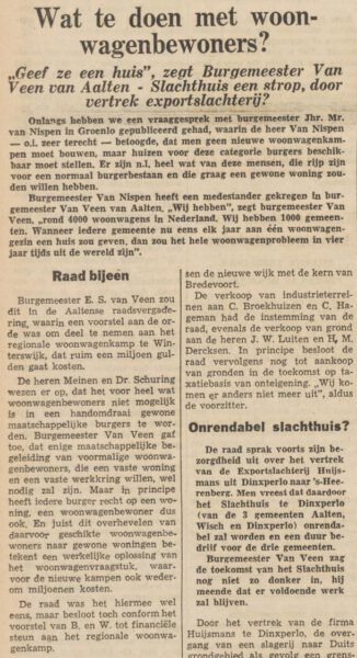 Wat te doen met woonwagenbewoners - Nieuwe Winterswijksche Courant, 21-10-1964