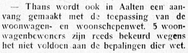 Woonwagenwet, bekeurd - Graafschapbode, 19-12-1924