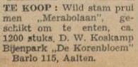 Bijenpark 'De Korenbloem', Barlo 115 - De Graafschapper, 28-10-1948
