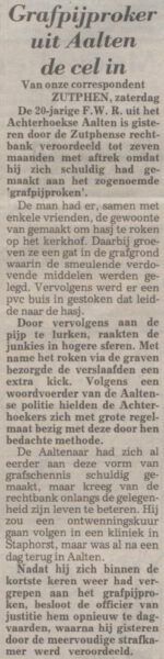 Grafpijproker - Telegraaf, 01-02-1992