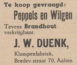 Klompenfabriek J.W. Duenk - Aaltensche Courant, 16-09-1949