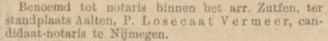 Notaris Losecaat Vermeer benoemd - Algemeen Handelsblad, 23-12-1894