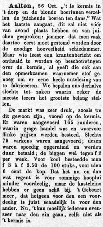 Kermis Aalten - Graafschapbode, 30 oktober 1880