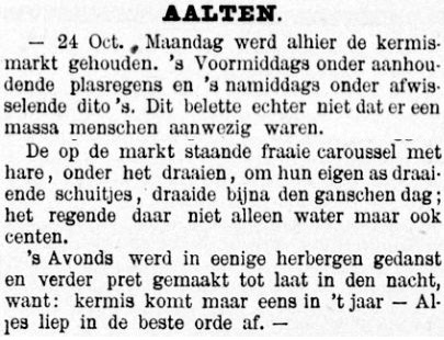 Kermis Aalten - Graafschapbode, 26 oktober 1889