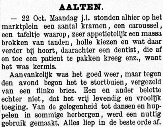 Kermis Aalten - Graafschapbode, 24 oktober 1891