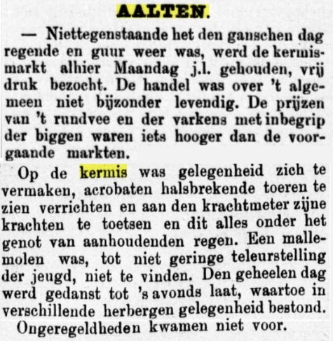 Kermis Aalten - Graafschapbode, 20 oktober 1894