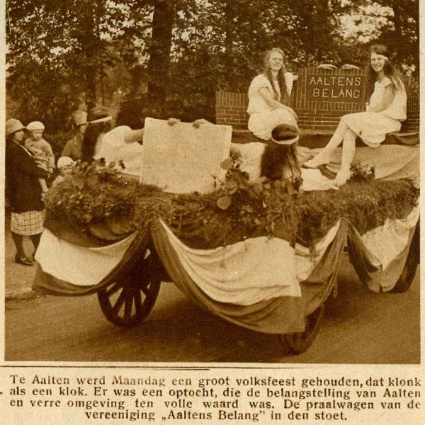 Optocht Volksfeest wagen Aaltens Belang, 1927