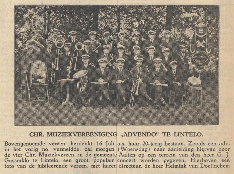 Advendo Lintelo - Aaltensche Courant 11 juli 1939