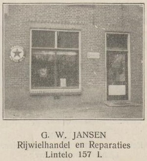 G.W. Jansen, Rijwielhandel - Nieuwe Aaltensche Courant, 08-12-1933