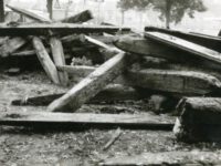 Restanten van de voormalige watermolen op De Pol, gevonden rond 1970