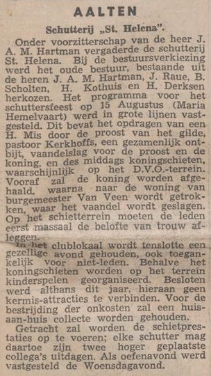 Schutterij St. Helena, Aalten - Zutphens Dagblad, 13-06-1952