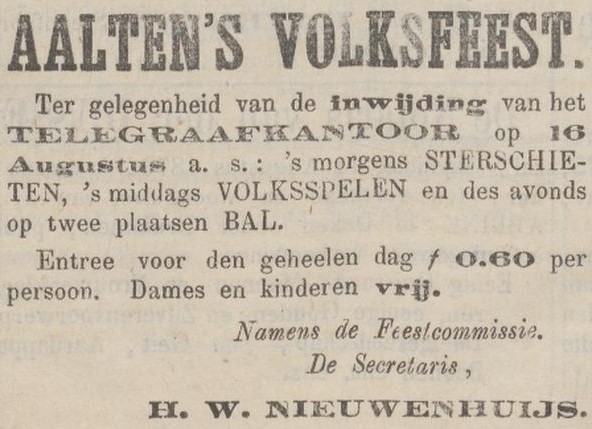 Aalten's Volksfeest - Zutphensche Courant, 12 augustus 1876
