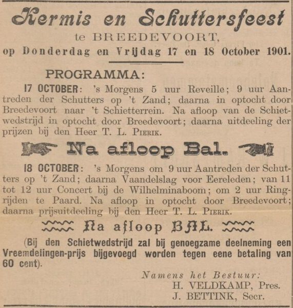 Kermis en Schuttersfeest Bredevoort - Aaltensche Courant, 12-10-1901