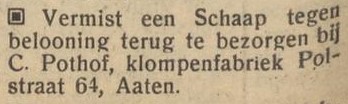 Klompenfabriek Pothof - Aaltensche Courant, 17-12-1946