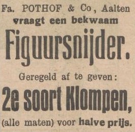 Klompenfabriek Pothof - Aaltensche Courant, 29-01-1932