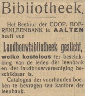 Landbouwbibliotheek - De Graafschapper, 20 oktober 1922