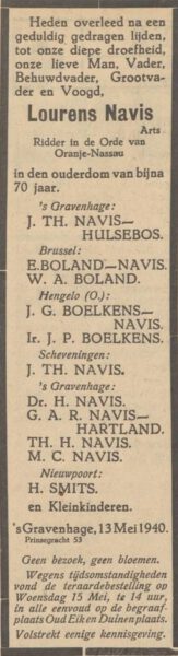 Lourens Navis - Aaltensche Courant, 21-05-1940