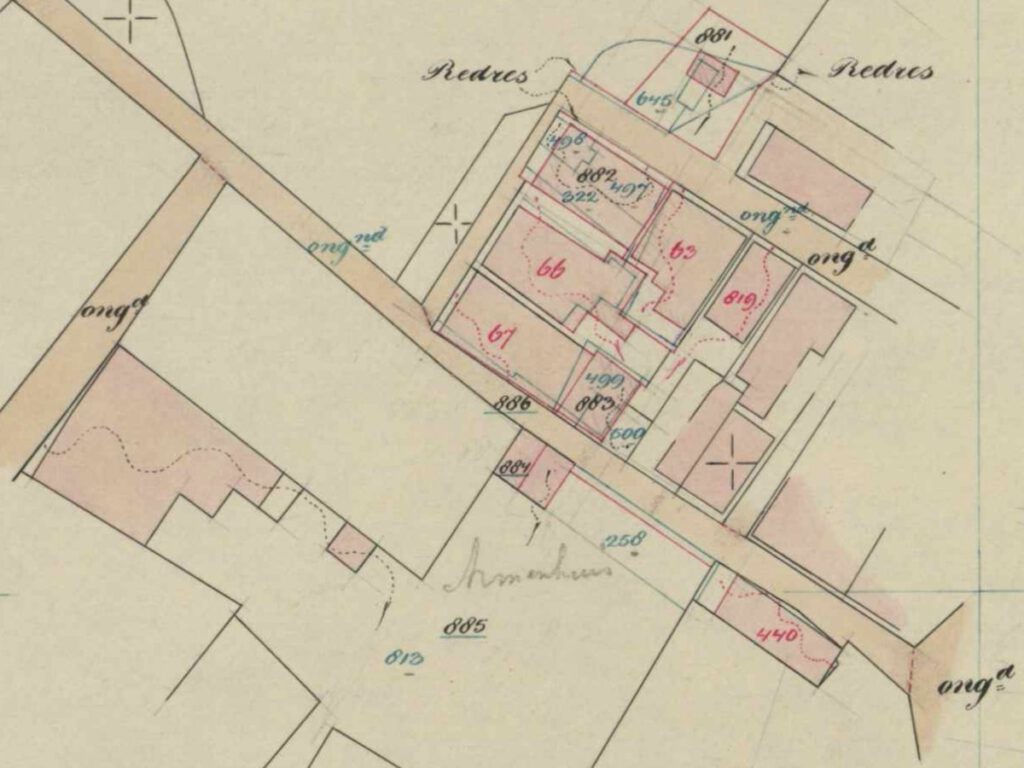 Gasthuisstraat, Bredevoort - Fragment kadastrale kaart, 1934