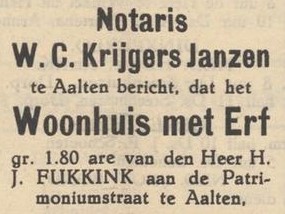 Notaris Krijgers Janzen, Aalten - Aaltensche Courant, 21-07-1939