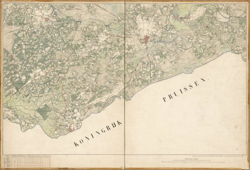 Topografische kaart Aalten, 1845