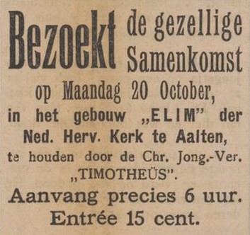 C.J.V. Timotheüs - Aaltensche Courant, 18-10-1913