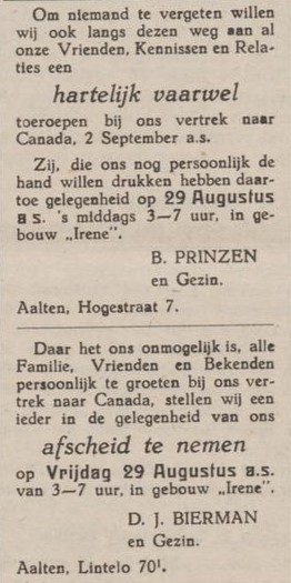 Prinzen, Bierman - Aaltensche Courant, 26-08-1947