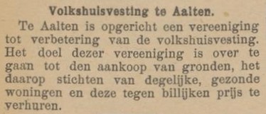 Volkshuisvesting Aalten - Provinciale Geldersche en Nijmeegsche Courant, 18-03-1913