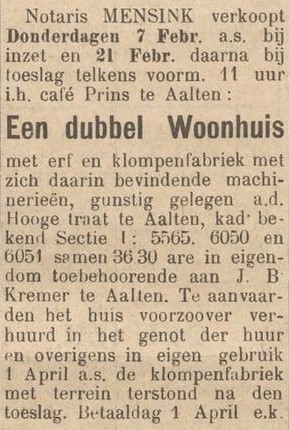 Klompenfabriek Hogestraat, Aalten - De Graafschapper, 01-02-1935